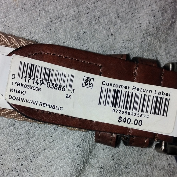 Saddleback Men Khaki Braided Woven Stretchable Classic SIZE:46-48 Big/Tall Belt. - Picture 2 of 5